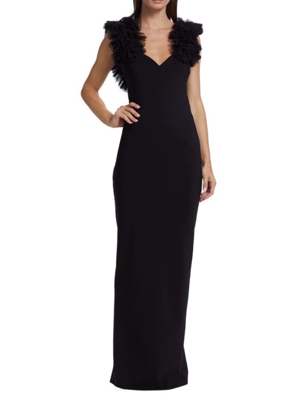 Chiara Boni La Petite Robe Aria Illusion Gown - Black Gown